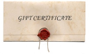 "Massage gift certificate"